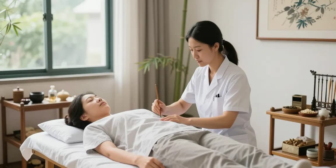 Effective treatment at 수원교통사고한의원 showcasing acupuncture therapy for accident recovery.