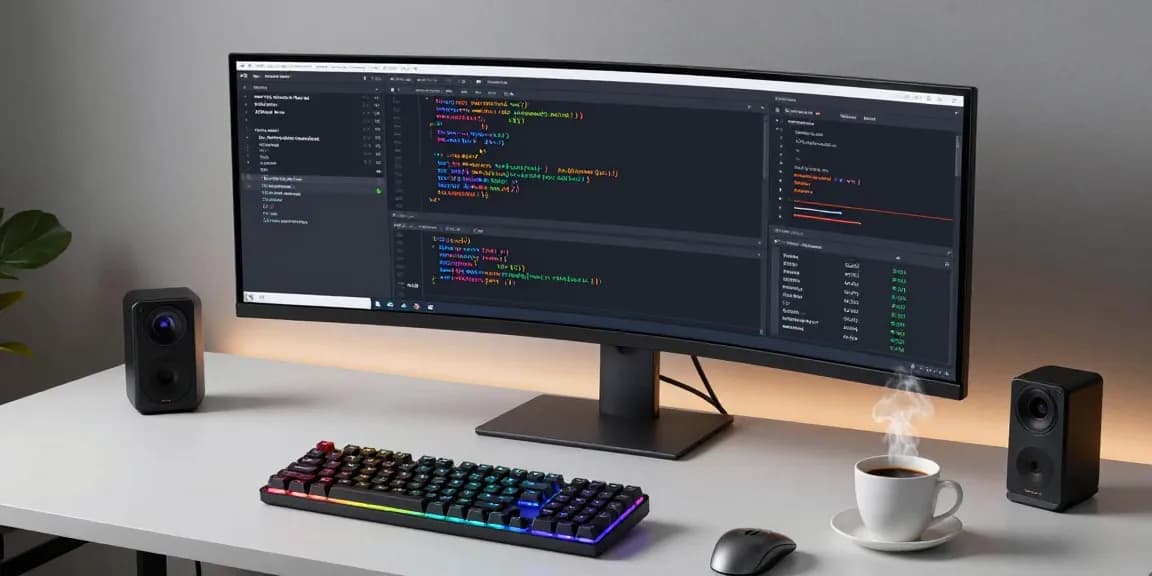 GO8 software development workspace showcasing coding efficiency and innovative technology.