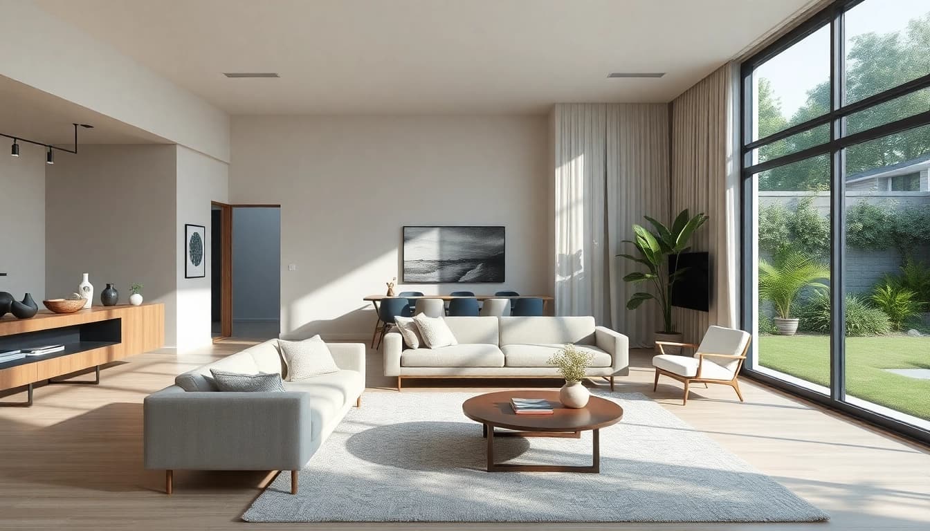 Embrace Seamless Living with a stylish home interior featuring natural light and harmonious design.