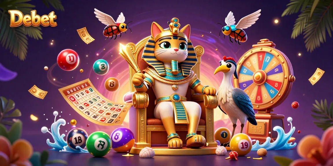 Debet captures the excitement of dynamic gaming experiences with colorful lottery elements and vibrant characters.