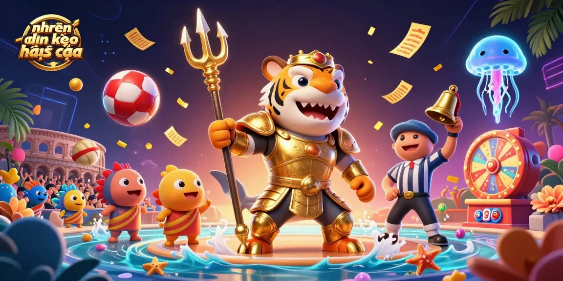 Experience nhận định kèo nhà cái through an exciting underwater betting scene featuring a shark and sports elements.