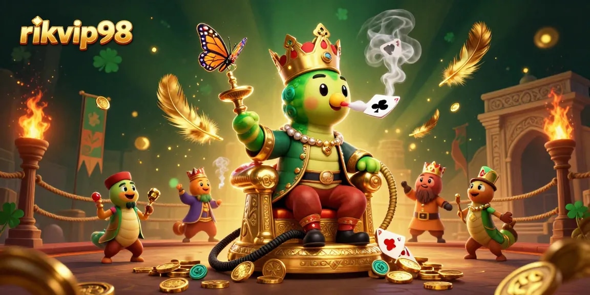 Engage in thrilling gameplay at rikvip98 with unique 3D illustrations showcasing vibrant casino elements.