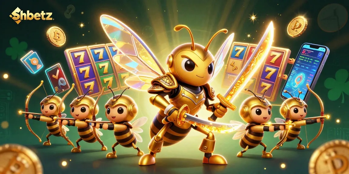 Engage in thrilling slot games at shbetz, featuring golden hornets and dynamic gambling elements.