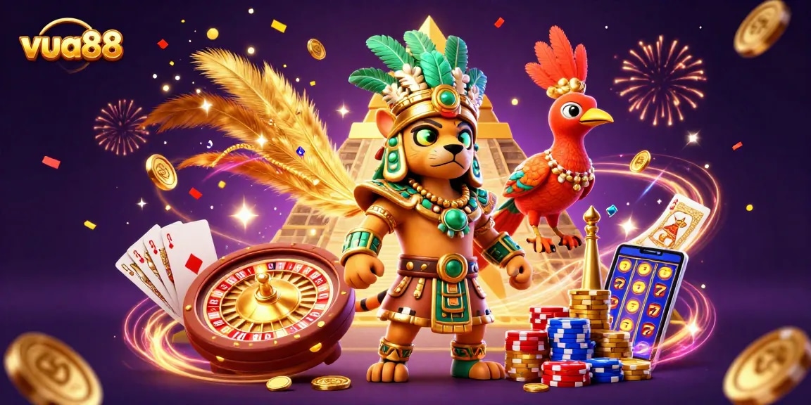 Engage with exciting gameplay and win at vua88, where vibrant casino elements come alive in a dynamic scene.