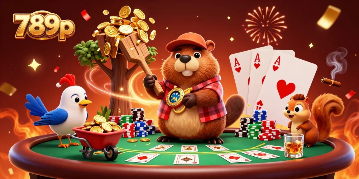 Engage with thrilling 789p casino action as beaver and friends celebrate golden wins!