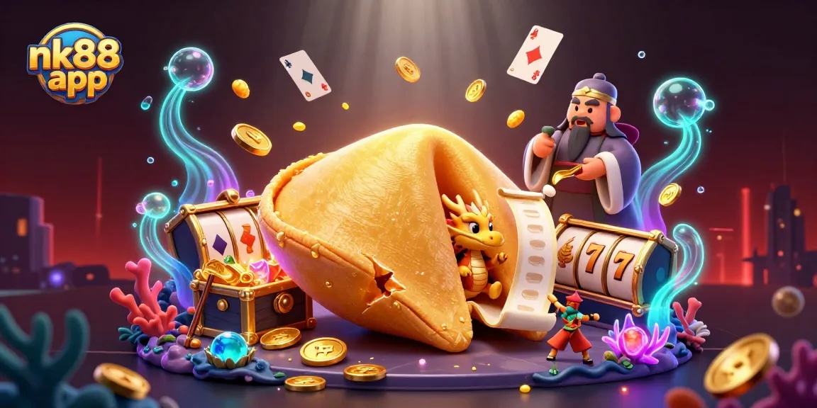 Engage with exciting gameplay on the nk88 app while immersing in a vibrant casino environment, featuring 3D characters and dynamic elements.
