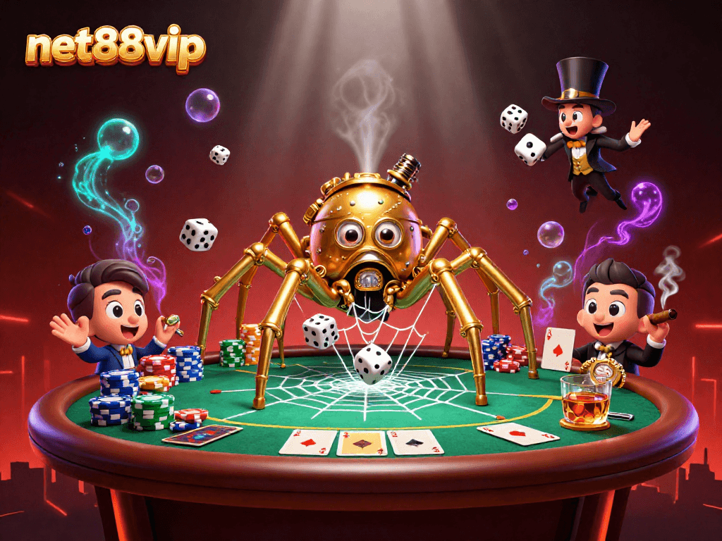 Engage in thrilling experiences at net88vip with a steampunk-themed poker showdown.