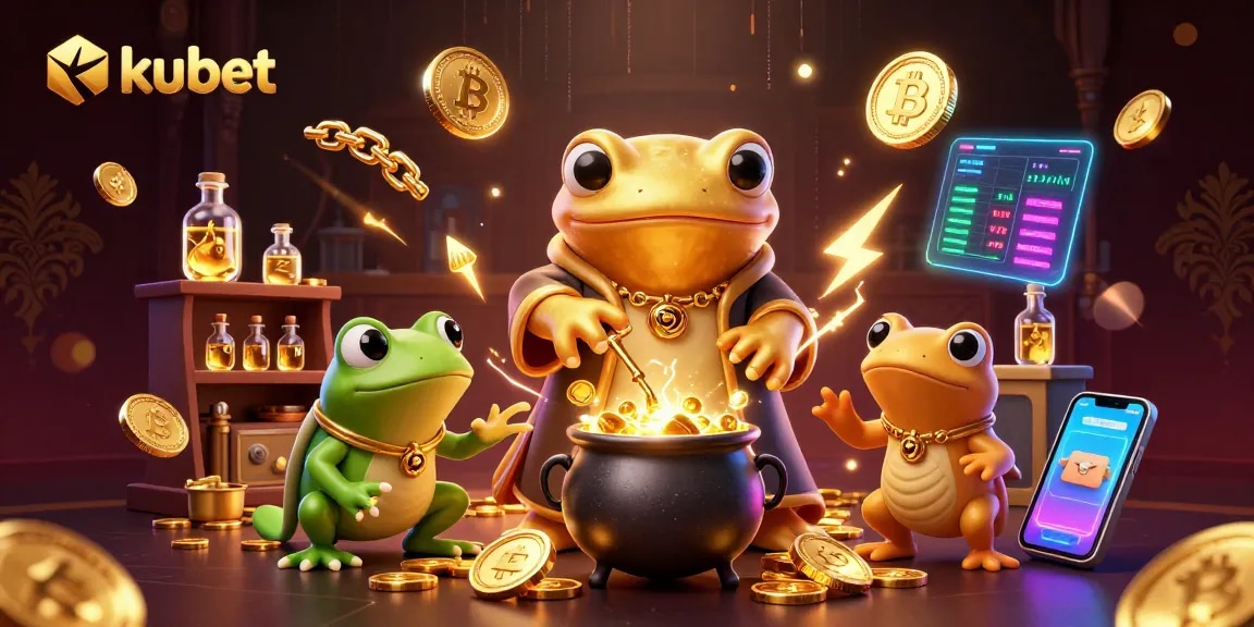 Experience kubet's thrilling world with animated characters transmuting coins in a vibrant casino setting.