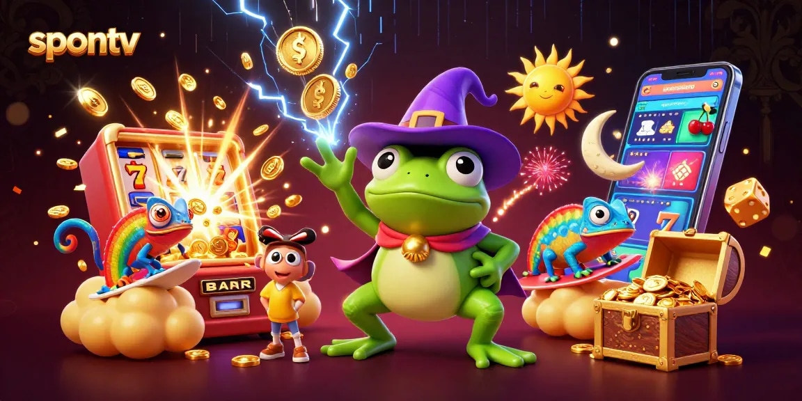 Experience the thrill of sports betting with spontv's vibrant 3D illustration featuring golden coins and dynamic casino elements.