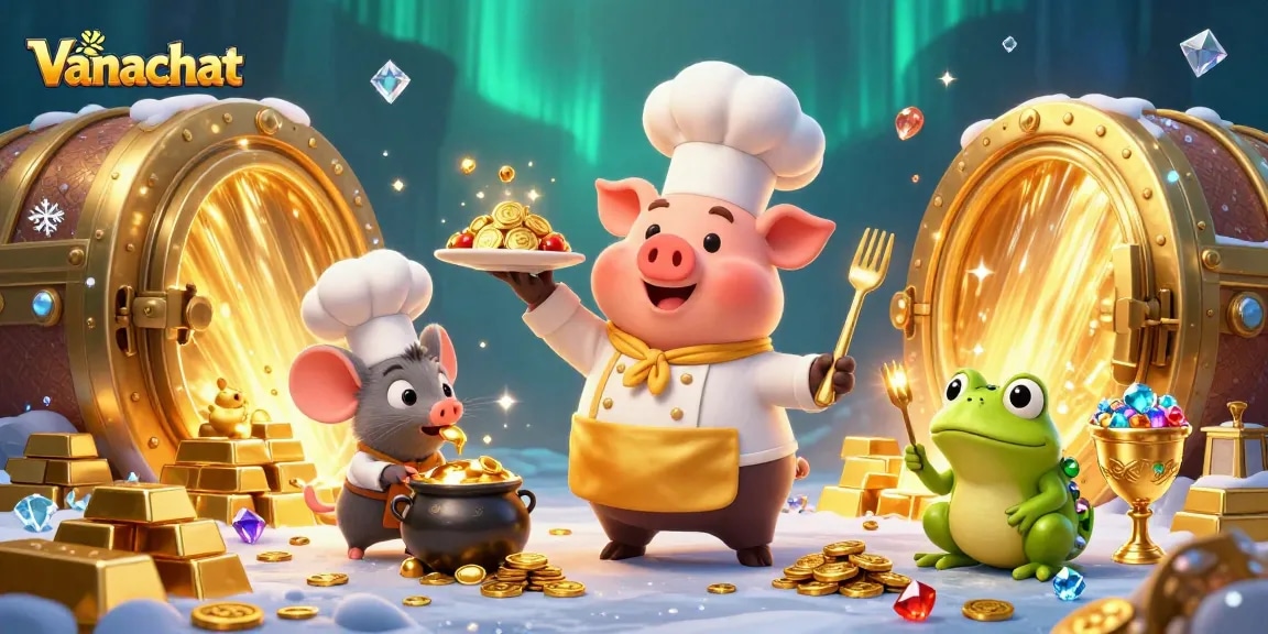 Experience Vanachat's excitement with engaging video chatting, featuring fun characters and sparkling treasures.