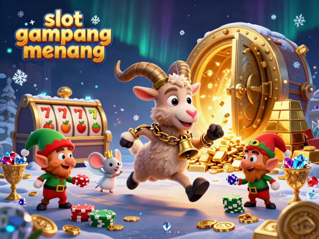Experience the excitement of slot gampang menang in a dynamic casino scene with engaging characters and treasures.