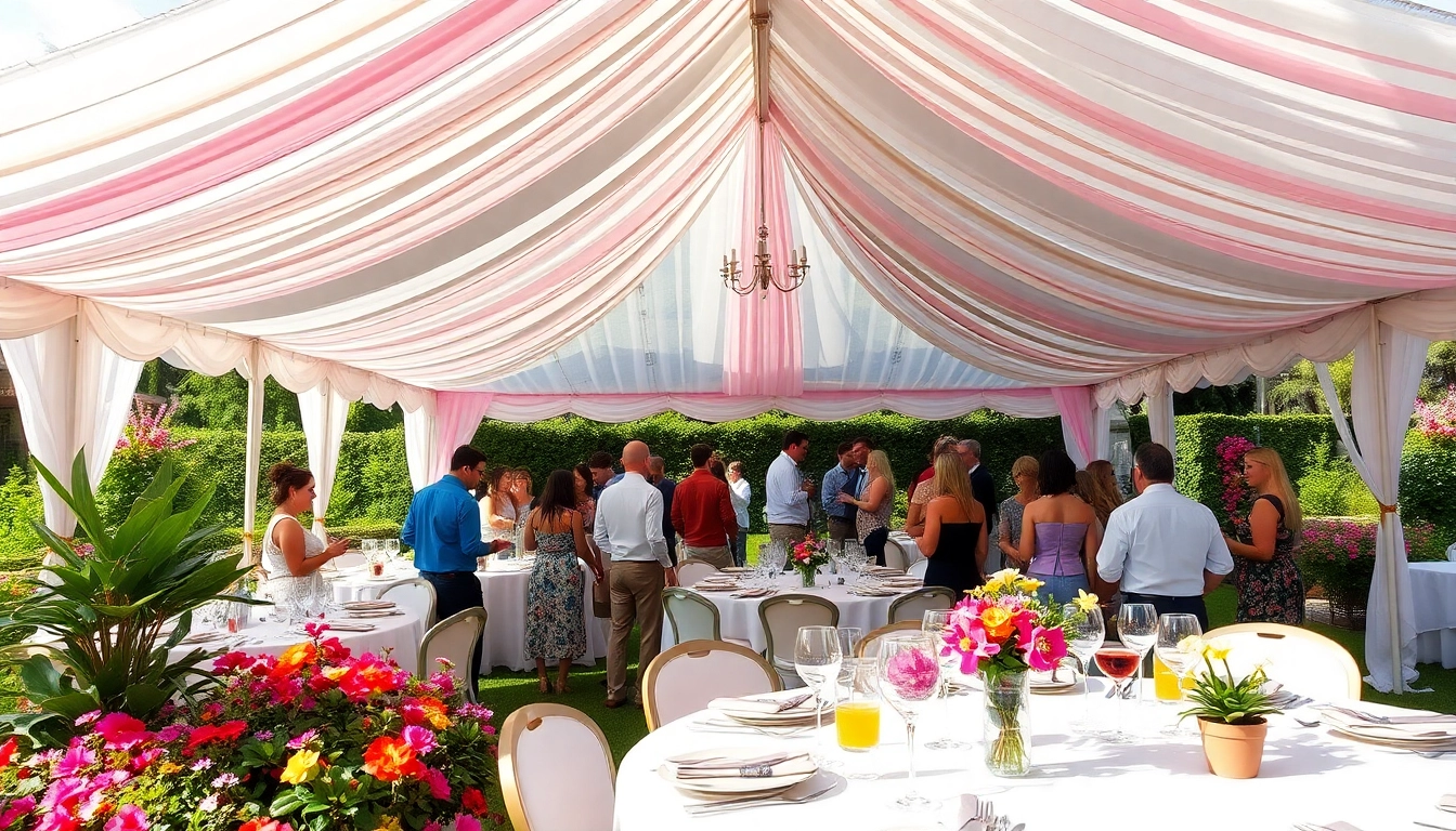 Host unforgettable events with our Party Tent Rentals showcased in a vibrant outdoor setting.