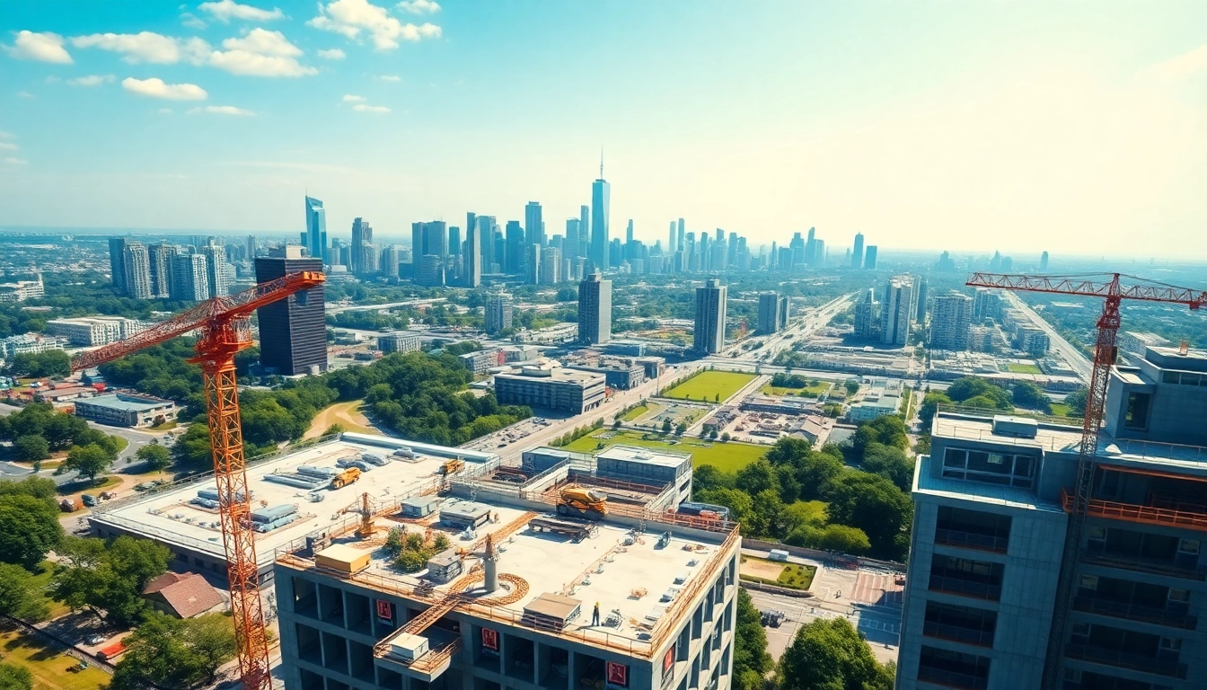 Dynamic scene of Real Estate Development showcasing a vibrant construction site with modern architecture.