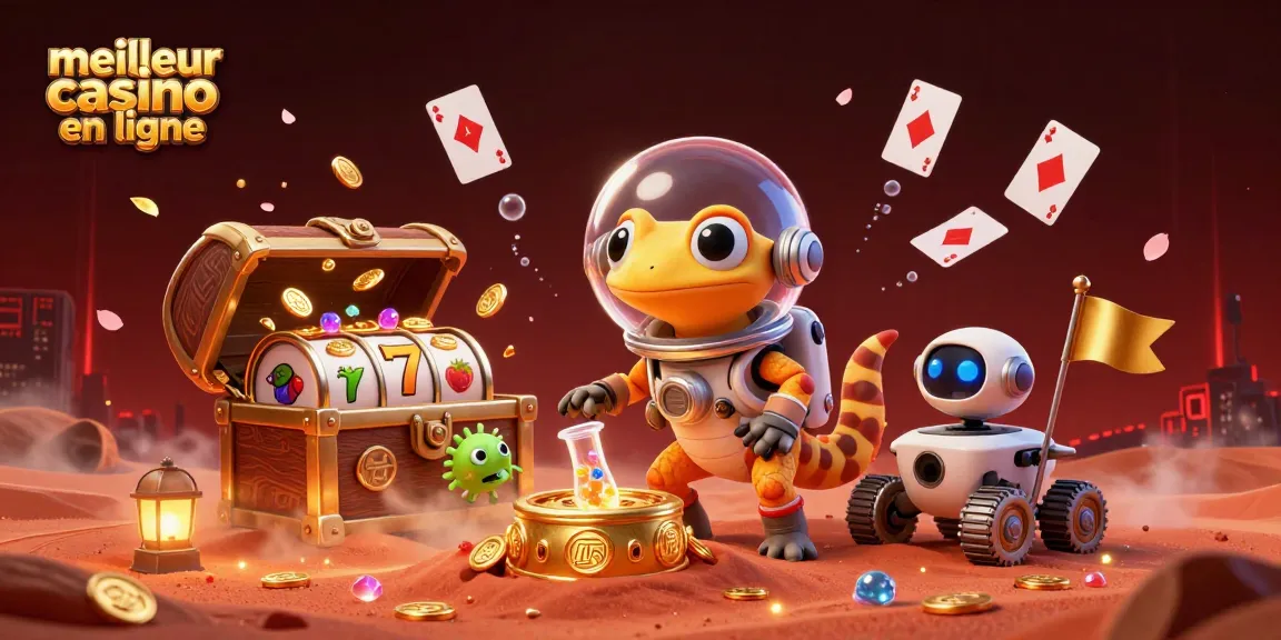 Jouez au meilleur casino en ligne avec ces machines à sous et éléments de jeu en 3D colorés.