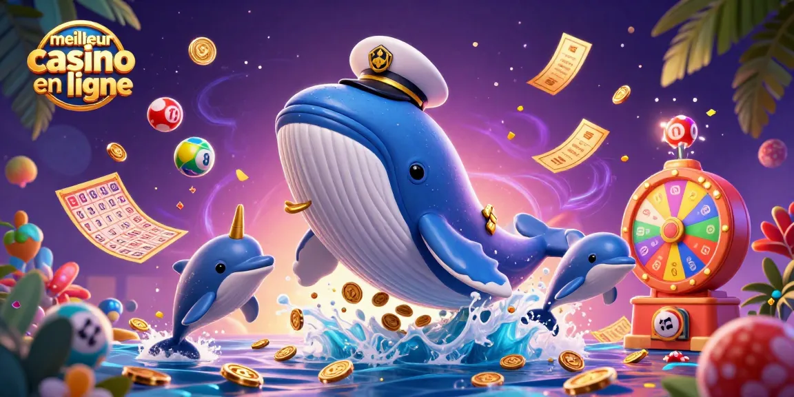 Vivre l'excitation du meilleur casino en ligne avec une illustration captivante de jeux de loterie colorés.