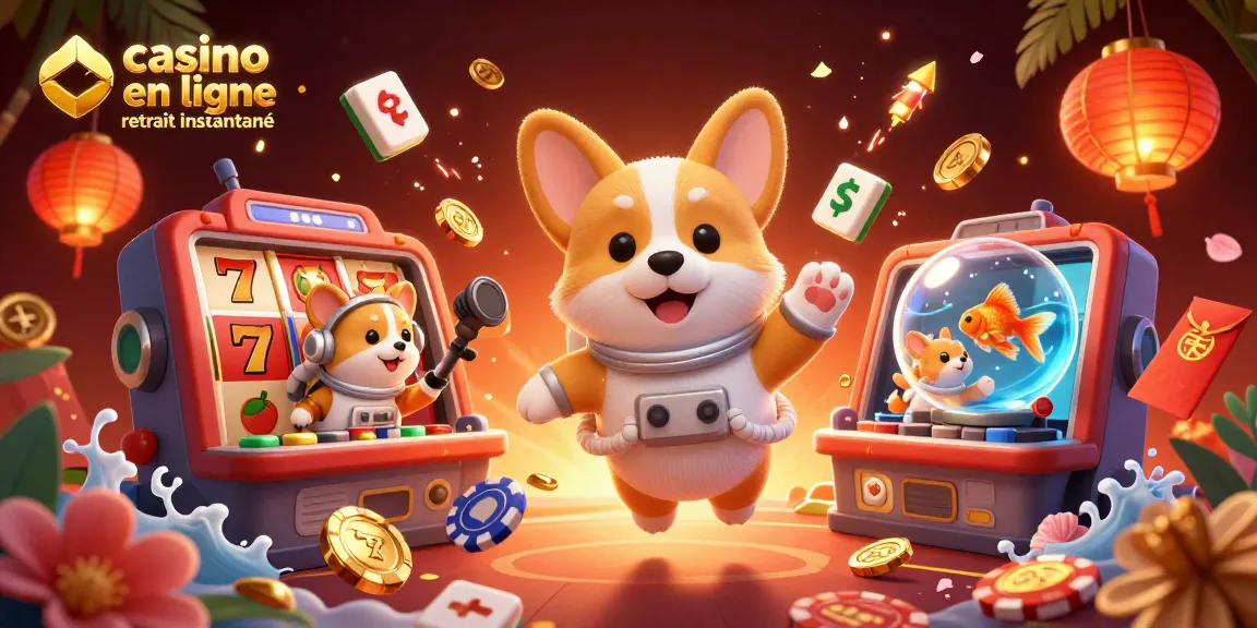 Jouez au casino en ligne retrait instantané avec un corgi astronaute dans un casino spatial.