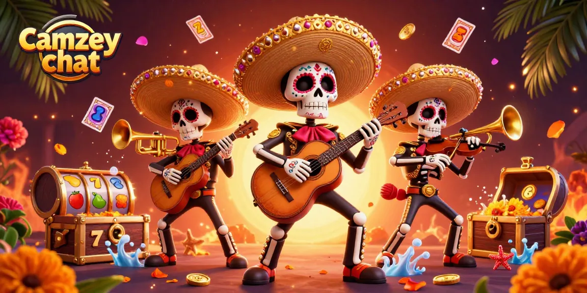 Experience the thrill of camzey chat with vibrant slots and energetic mariachi characters in a vibrant scene.