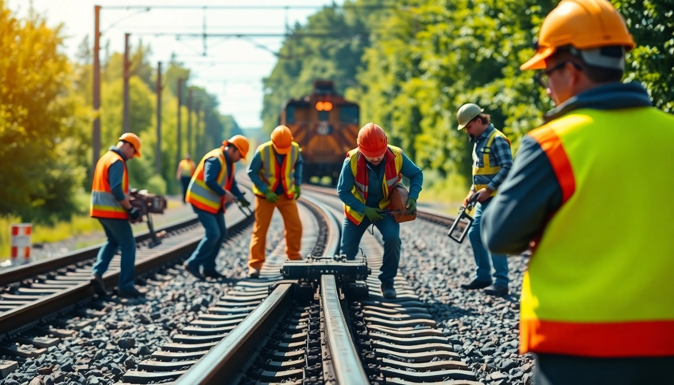 Professionals providing Emergency Railroad Repair Services while repairing damaged tracks with precision.