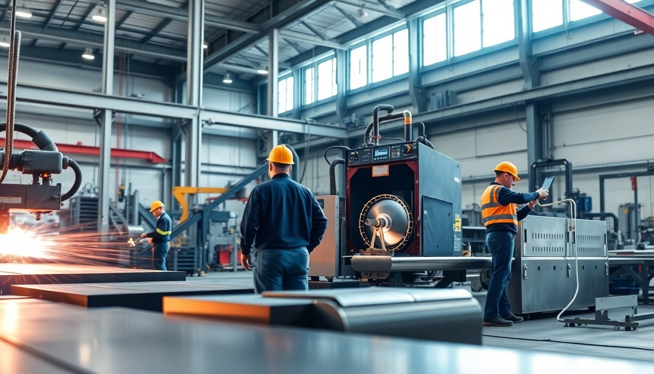 Experience precision in steel processing at fab u tech industries, showcasing advanced machinery and skilled workers.