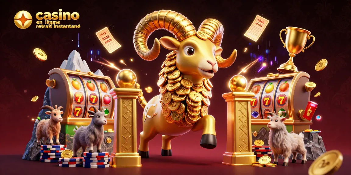 Jouer dans un casino en ligne retrait instantané avec un bélier doré et des éléments de jeux