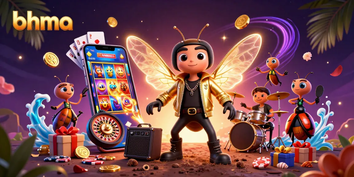 Join the bhma rock star cicada and his crew in a vibrant casino adventure!