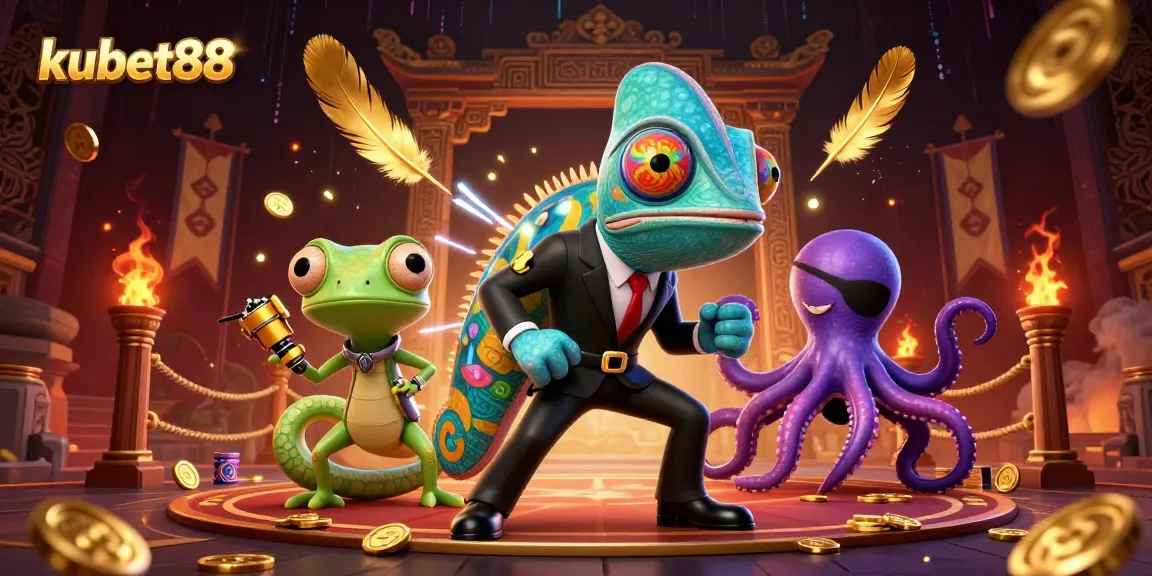 Experience excitement with kubet88's thrilling gaming illustrated by vibrant characters in action.