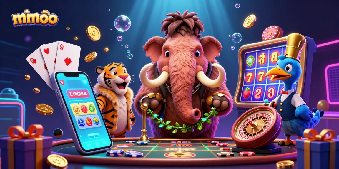 Spin to win at MMOO casino with vibrant slot games and thrilling characters in a dynamic scene.