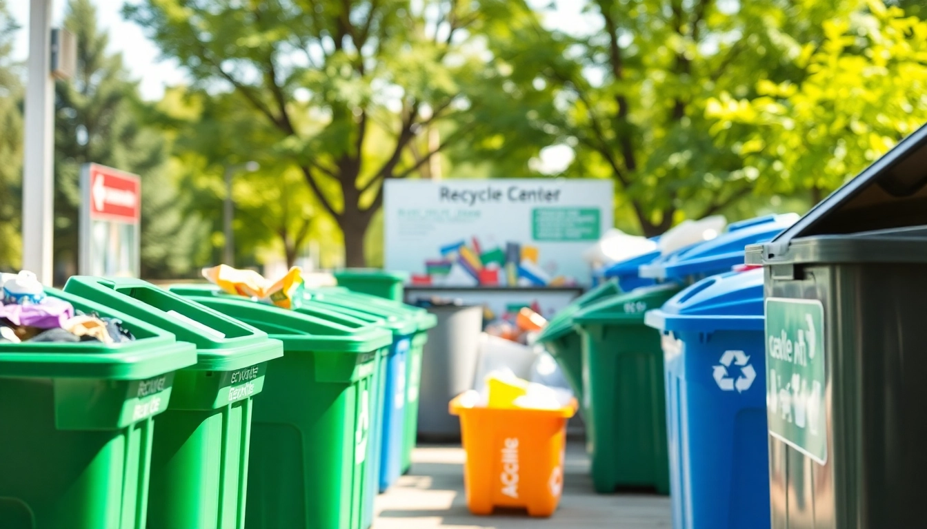 Engaging scene of cold lake recycling center promoting eco-friendly practices and community involvement.
