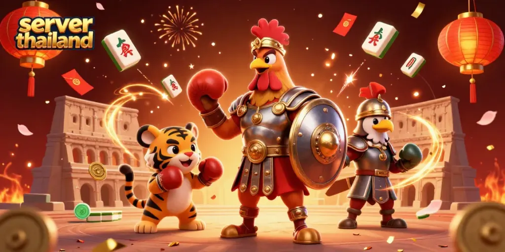 Engage with thrilling gameplay in server thailand environment featuring a lively colosseum scene.