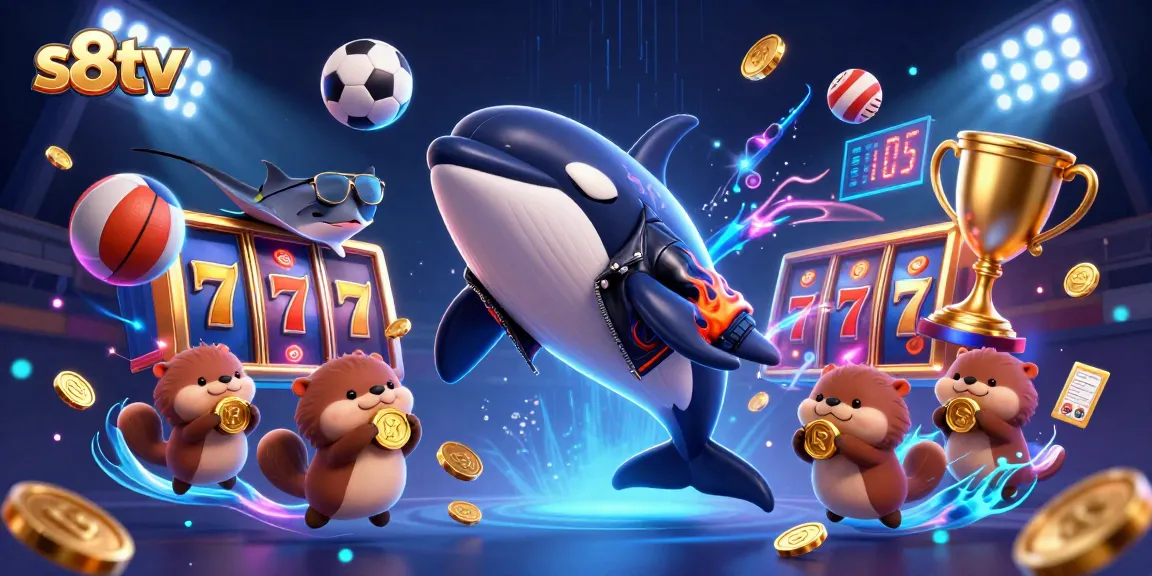 Experience thrilling action at s8tv with a vibrant casino scene featuring animated characters and dynamic elements.