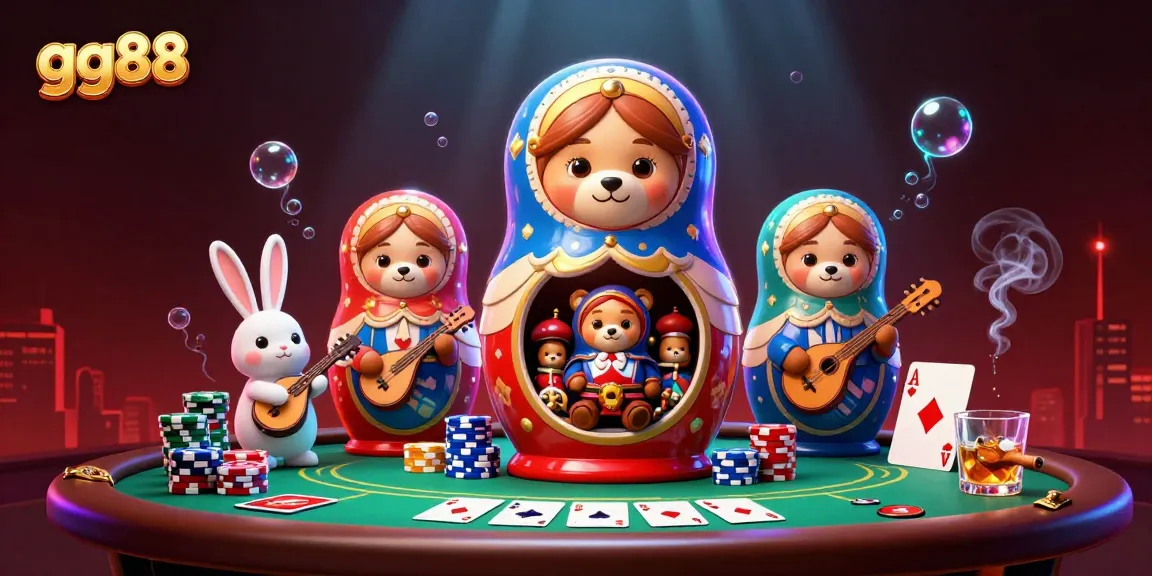 Experience exciting gaming with gg88 featuring unique casino-themed characters and dynamic game elements.