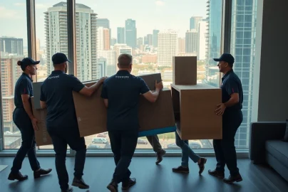 Best Toronto Movers efficiently transporting furniture into a stylish apartment in the city.