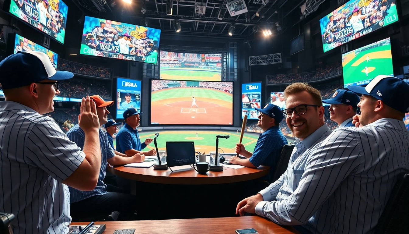 mlb중계 생중계를 진행하는 인기 있는 스포츠 스튜디오의 자세한 모습