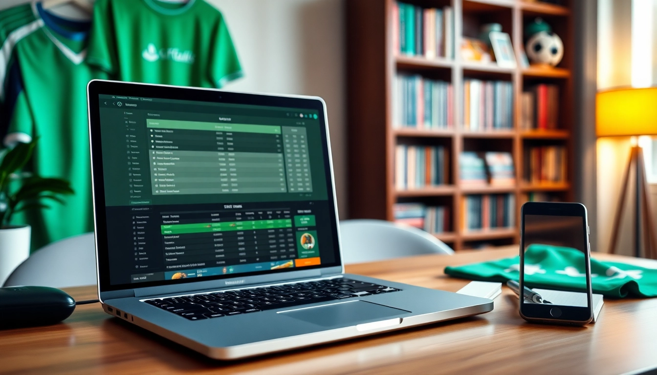 Explore various online sportsbooks India through a laptop and mobile device in a cozy betting setup.