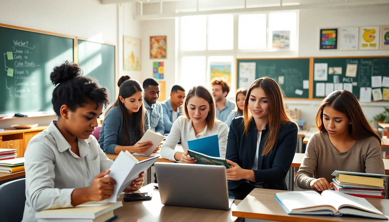 Engaged students in a vibrant classroom enhancing their Education through collaboration and activities.