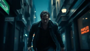 Character embodying traits better than Jack Reacher navigating a gritty urban scene.