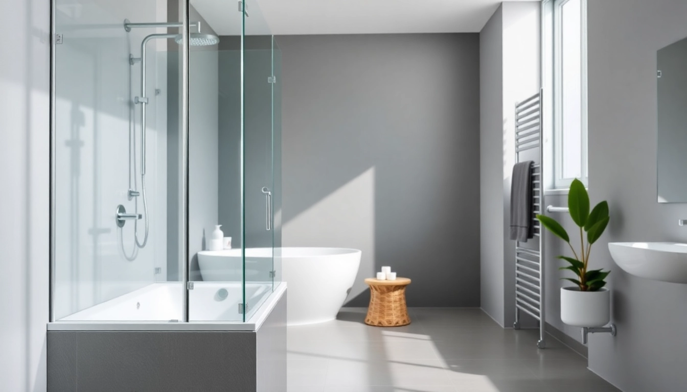 Erleben Sie die Eleganz von sonni sanitär GmbH mit einem modernen Badezimmerdesign und stilvollen Duschwänden.