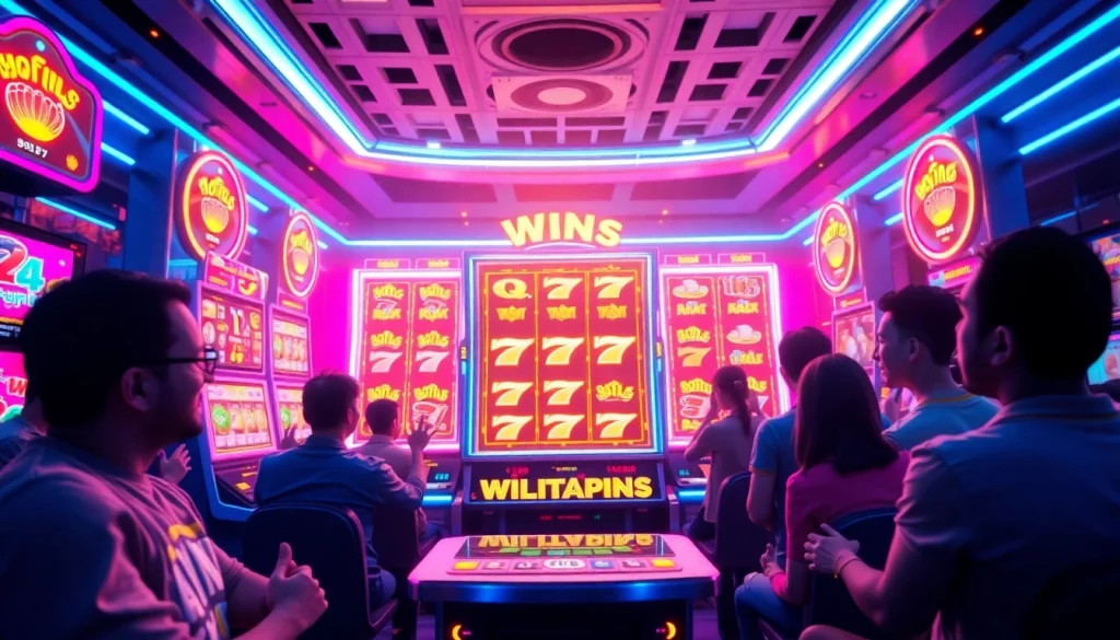 Engaging visual of hoki138 pro featuring vibrant online slot gaming interface and excited players in a digital environment.