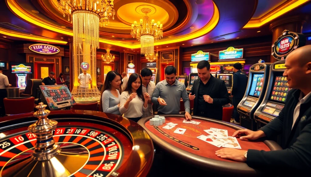 Bongdalu players engaging in a thrilling casino atmosphere filled with excitement.