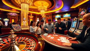 Bongdalu players engaging in a thrilling casino atmosphere filled with excitement.