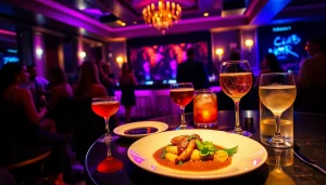 Dinner sxm at Club Noir: vibrant nightlife with gourmet meals and cocktails.