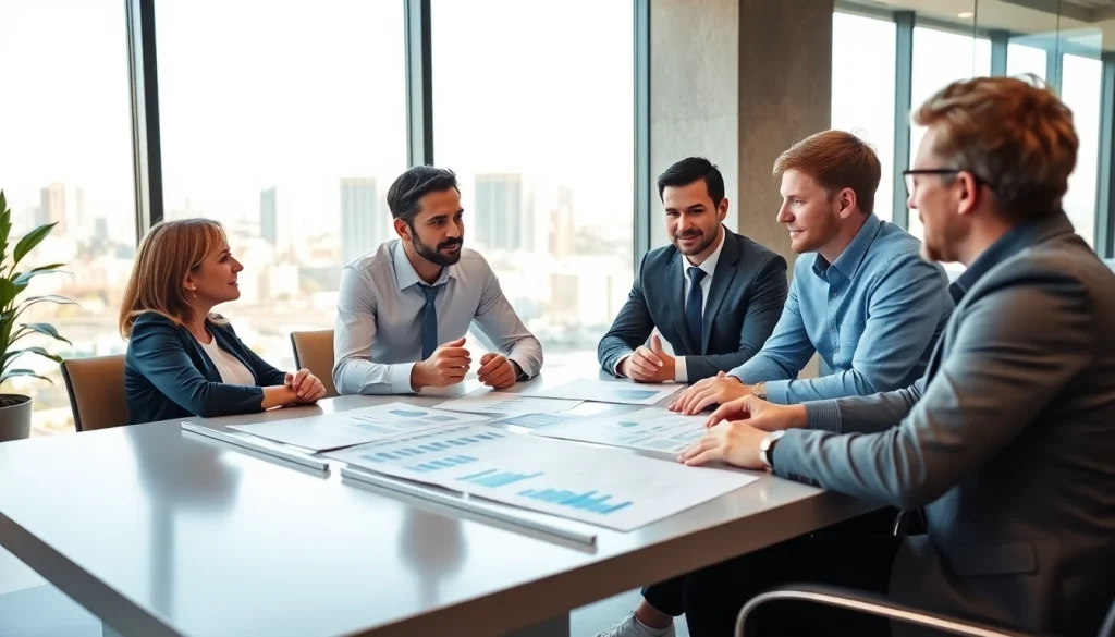 Dental business consultant team engaged in discussions showcasing professionalism and growth.