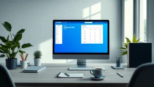 Showcasing a Facebook SMM panel interface on a desk with a clean professional setup.