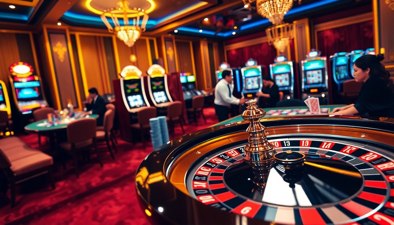 Experience the excitement of gambling at https://f168.today/ with vibrant casino tables, luxury settings, and engaging players.