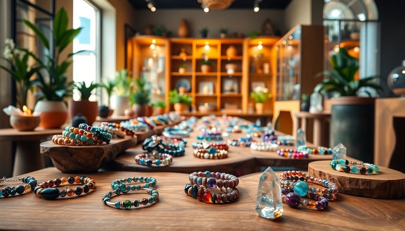 Shop unique pieces at our spiritual jewelry shop featuring colorful gemstones and natural designs.