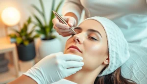 Experience a rejuvenating Dermaplane Facial with skilled professionals in a calming spa setting.