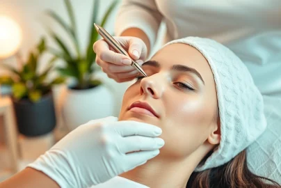 Experience a rejuvenating Dermaplane Facial with skilled professionals in a calming spa setting.