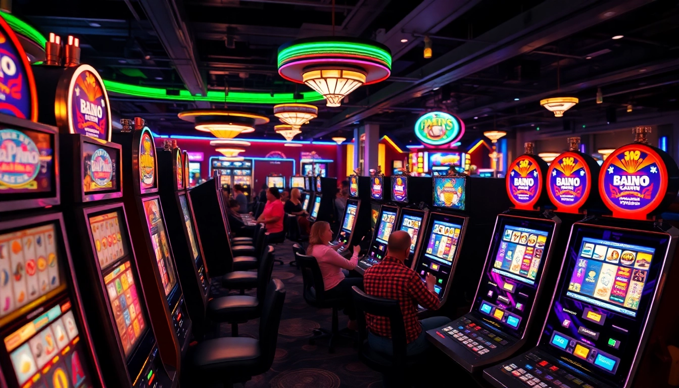 Menangkan slot depo 1000 dengan berbagai mesin slot berwarna-warni di kasino.