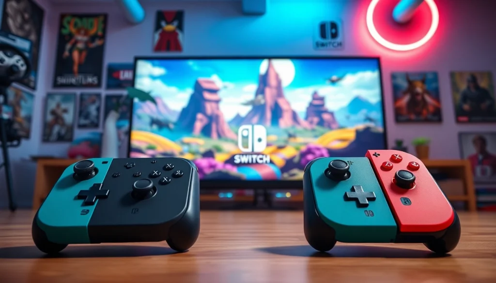 Highlighting the Switch 2 release date update within the vibrant gaming setup.