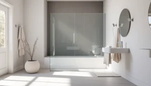 Elevate your bathroom with elegant showers Australia featuring a sleek shower screen and bright minimalistic design.